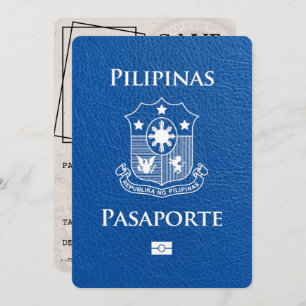 Royal Blue Philippines Passport Bewaar de datum Save The Date