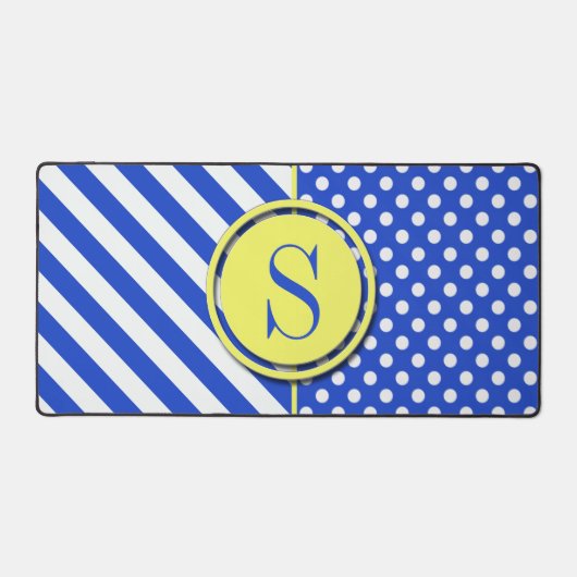 Royal Blue Pois et stries-Monogram STaylor (Recto)