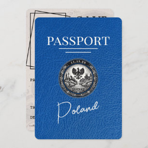 Royal Blue Poland Passport Bewaar de datum Save The Date