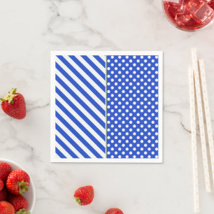 Royal Blue Polka Dots and Stripes van STaylor Servetten