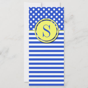 Royal Blue Polka Dots en Stripes-Monogram STaylor