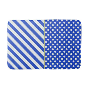 Royal Blue Polka Dots en Stripes van Shirley Taylo Badmat