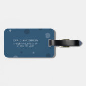 Royal Blue Pop Stippen Bagagelabel (Achterkant horizontaal)