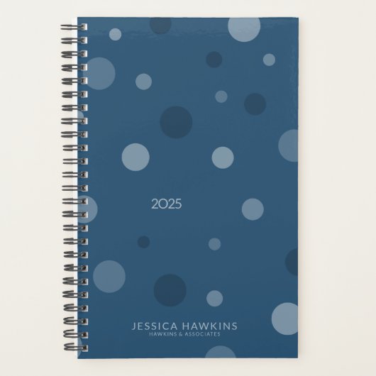Royal Blue Pop Stippen Jaarlijks Planner (Voorkant)