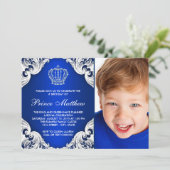 Royal Blue Prince verjaardagsfeestje Kaart (Staand voorkant)