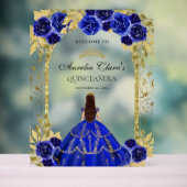 Royal Blue Princess Floral Quinceañera Anniversair (Neutre)