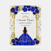Royal Blue Princess Floral Quinceañera Anniversair (Recto)
