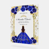 Royal Blue Princess Floral Quinceañera Anniversair (Angle)