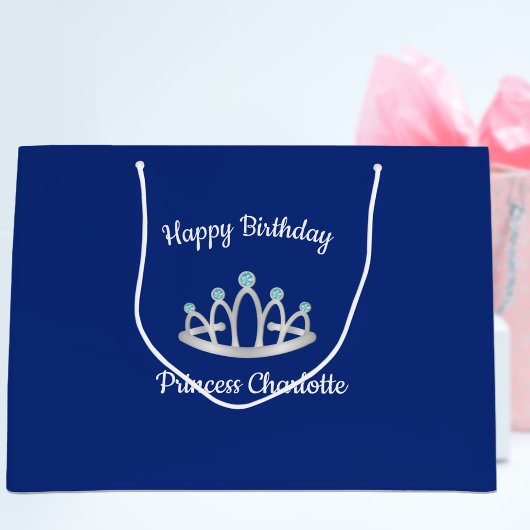 Royal Blue Princess Tiara Anniversaire Grand sac c