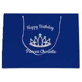 Royal Blue Princess Tiara Anniversaire Grand sac c (Devant)