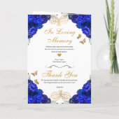 Royal Blue Princess Tiara Quinceanera Programme (Dos)