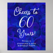 Royal Blue Proost 60 jaar 60ste verjaardag Poster (Voorkant)
