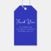 Royal Blue Proost 65 jaar 65e verjaardag Cadeaulabel (Achterkant)