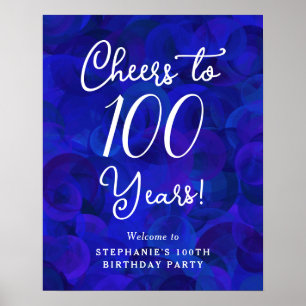 Royal Blue Proost op 100 jaar 100ste verjaardag Poster
