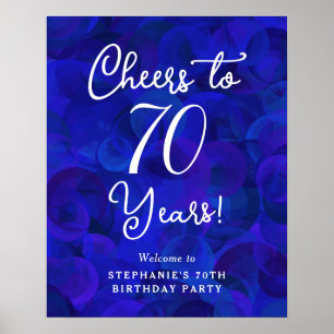 Royal Blue Proost op 70 jaar 70ste verjaardag Poster