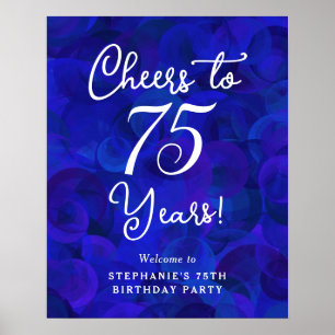 Royal Blue Proost op 75 jaar verjaardagsfeestje Poster