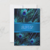 Royal Blue Purple Peacock Mariage RSVP Cartes (Devant)