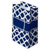 Royal Blue Quatrefoil Weddenschap Bedankt Klein Cadeauzakje (Achterkant Gekanteld)