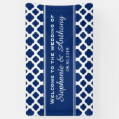 Royal Blue Quatrefoil Wedding Spandoek (Verticaal)