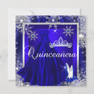 Royal Blue Quinceanera 15th Elite Elegant Birthday Kaart