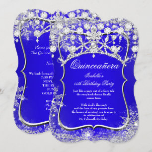 Royal Blue Quinceanera 15th Winter Wonderland Kaart