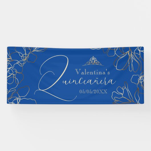 Royal Blue Quinceañera Banner (Horizontaal)