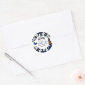 Royal Blue Quinceañera Butterfly Favor Sticker (Enveloppe)