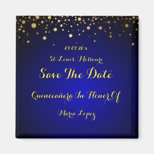 Royal Blue Quinceanera Save the Date Magnet Magneet