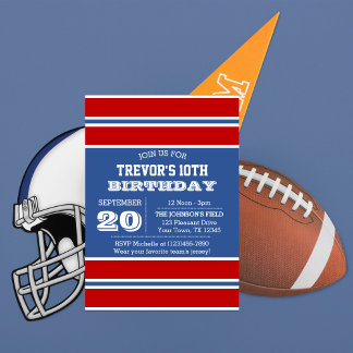 Royal Blue Red and White Team Invitation Anniversa