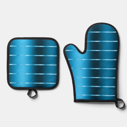 Royal Blue Ribbon Bow Vrijgezellenfeest Ovenwant & Pannenlap Set (Voorkant)