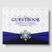 Royal Blue Ribbon Winter Wedding Gastenboek (Voorkant)