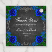 Royal Blue Roos Chalk Board Fall Wedding Bedankjes Labels (Achterkant)