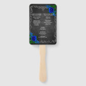 Royal Blue Roos Chalk Board Fall Wedding Programme Handwaaier (Achterkant)