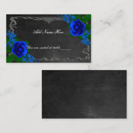 Royal Blue Roos Chalk Board Fall Wedingstabel Plaatskaartje