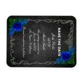 Royal Blue Roos Chalk Board Weddenschap Save the D Magneet (Horizontaal)