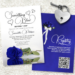 Royal Blue Roos Something Blue Vrijgezellenfeest Kaart