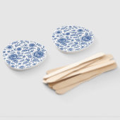 Royal Blue Rozen Floral Pattern Handwaaier (Niet-gemonteerd)