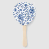Royal Blue Rozen Floral Pattern Handwaaier (Voorkant)