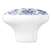 Royal Blue Rozen Floral Pattern Keramische Knop (Zijkant)