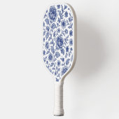 Royal Blue Rozen Floral Pattern Pickleball Paddle (Links)