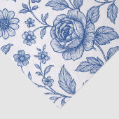 Royal Blue Rozen Floral Pattern Tissuepapier (Detail)