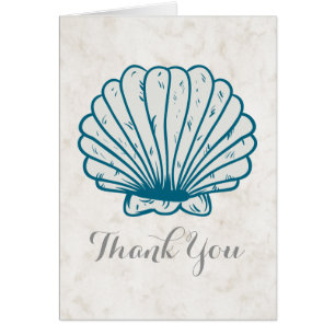 Royal Blue Rustic Seashell Weddenschap Bedankt