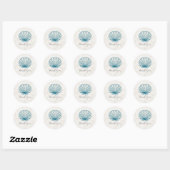 Royal Blue Rustic Seashell Weddenschap Bedankt Ronde Sticker (Vel)