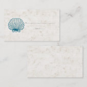 Royal Blue Rustic Seashell Wedding Place Kaarten Plaatskaartje (Voorkant / Achterkant)