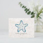 Royal Blue Rustic Starfish Numéro de table Carte p (Debout devant)