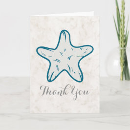 Royal Blue Rustic Starfish Weddenschap Bedankt