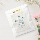 Royal Blue Rustic Starfish Wedding Bedankzakje (Gezegeld)