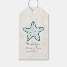Royal Blue Rustic Starfish Wedding Cadeaulabel