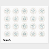 Royal Blue Rustic Starfish Wedding Ronde Sticker (Vel)