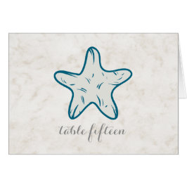 Royal Blue Rustic Starfish Wedding Table Number